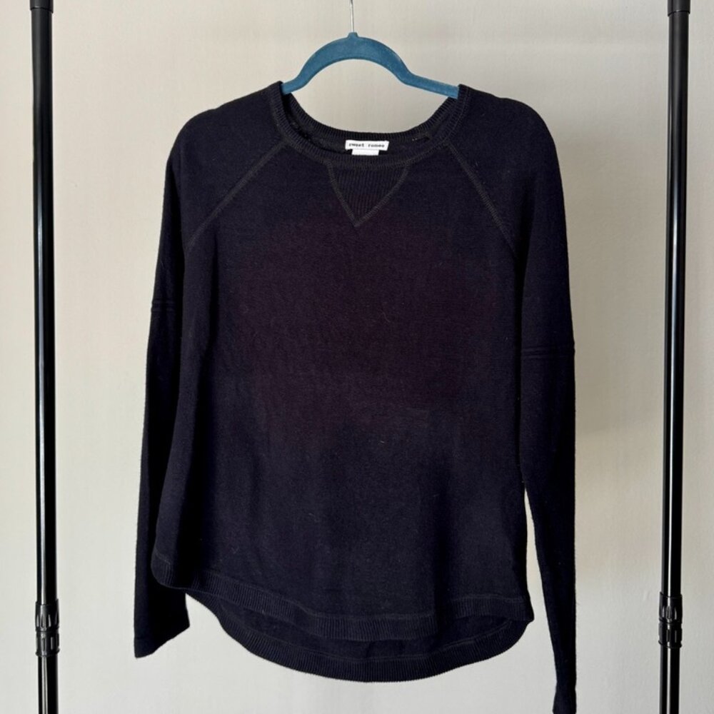 Sweet Romeo Black Scoop-Neck Sweater